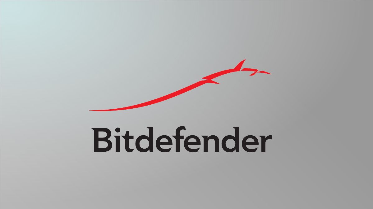 Bitdefender logo on grey background