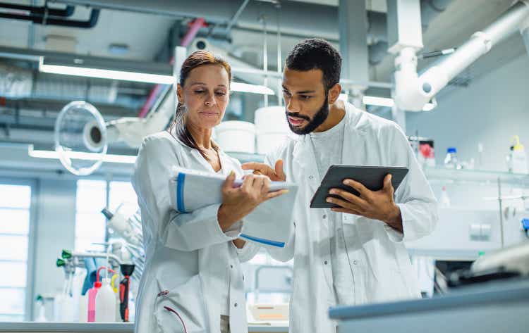 Scientists working in the laboratory