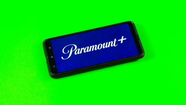 Paramount Plus logo on a smartphone screen