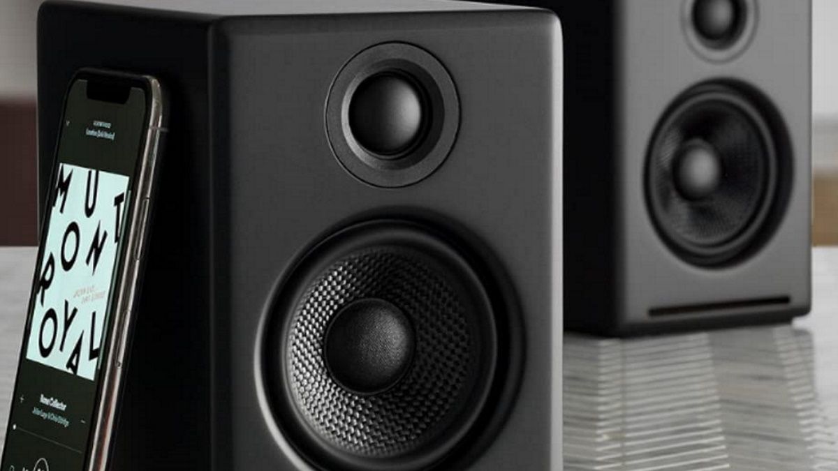 Audioengine speakers with phone