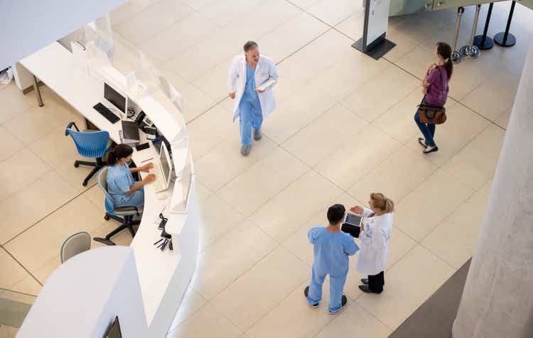 Doctors and nurses working at the hospital