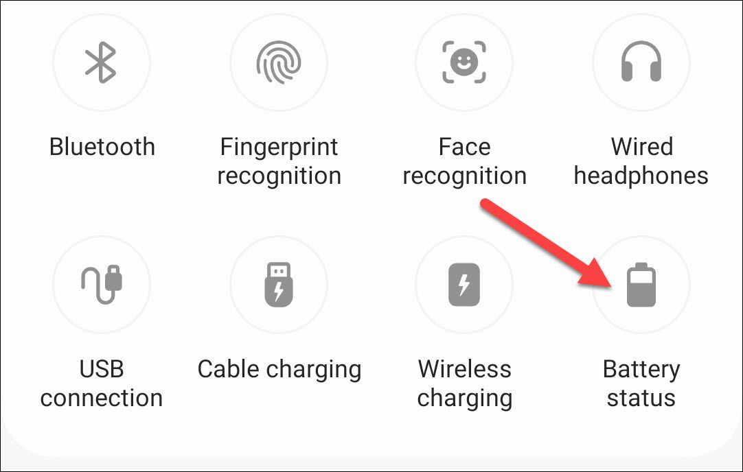 Tap the "Battery Status" icon to proceed.