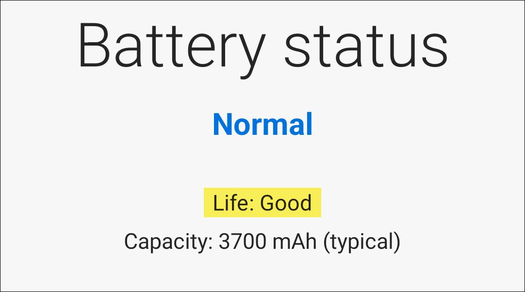 Battery stats.