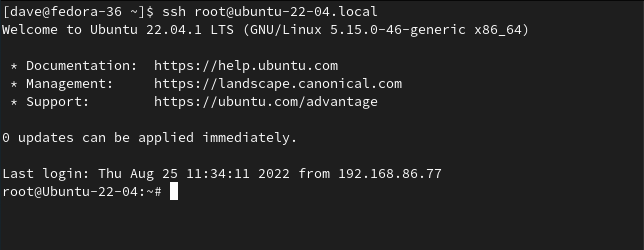 The root user connecting to a remote computer using SSH without a password