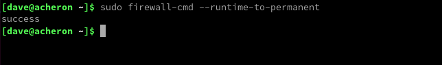 Reloading the firewall configuration