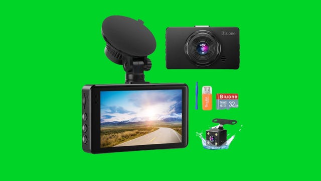 Dash camera kit with microSD card and other accessories