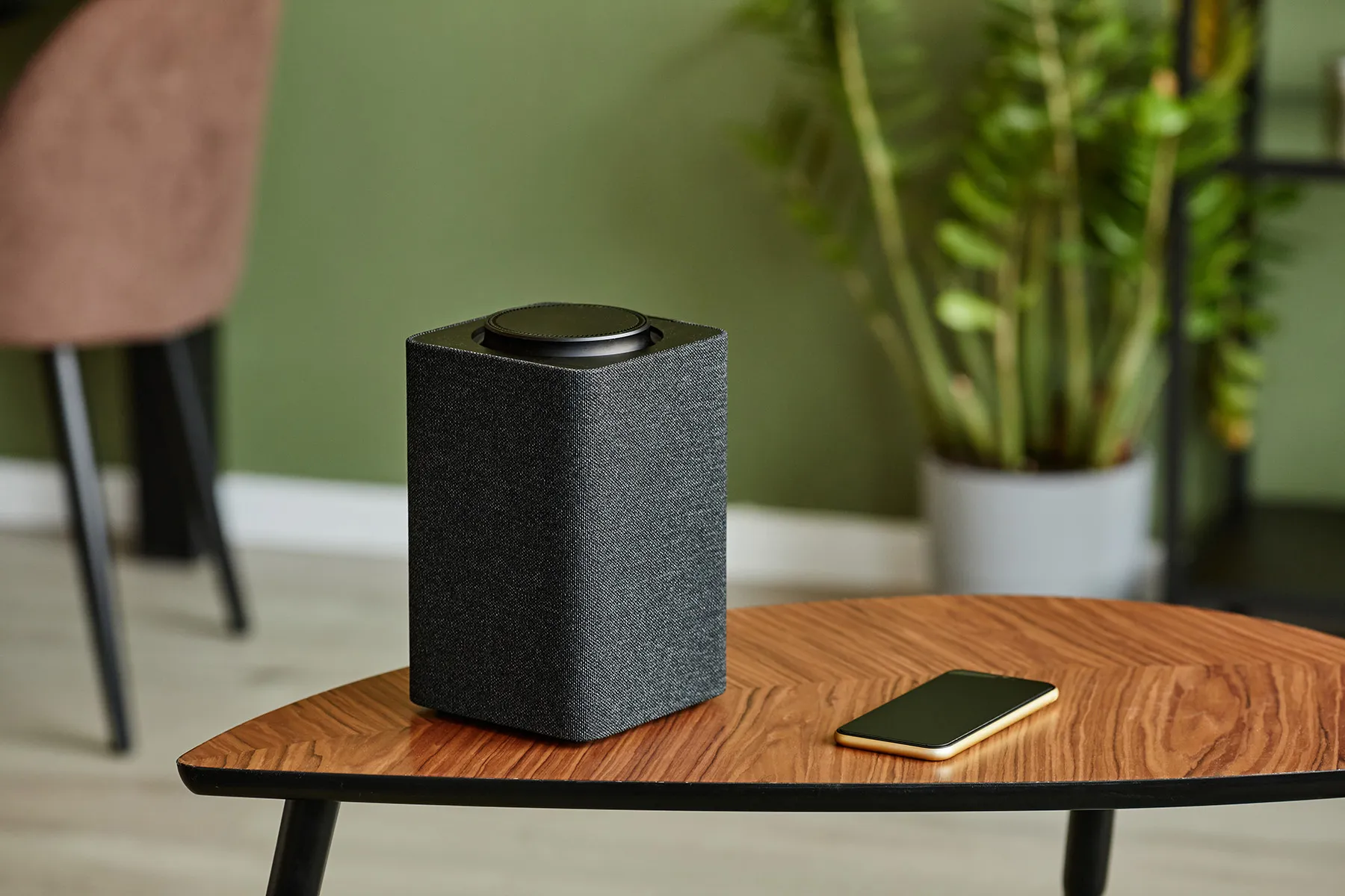 photo of speaker on table