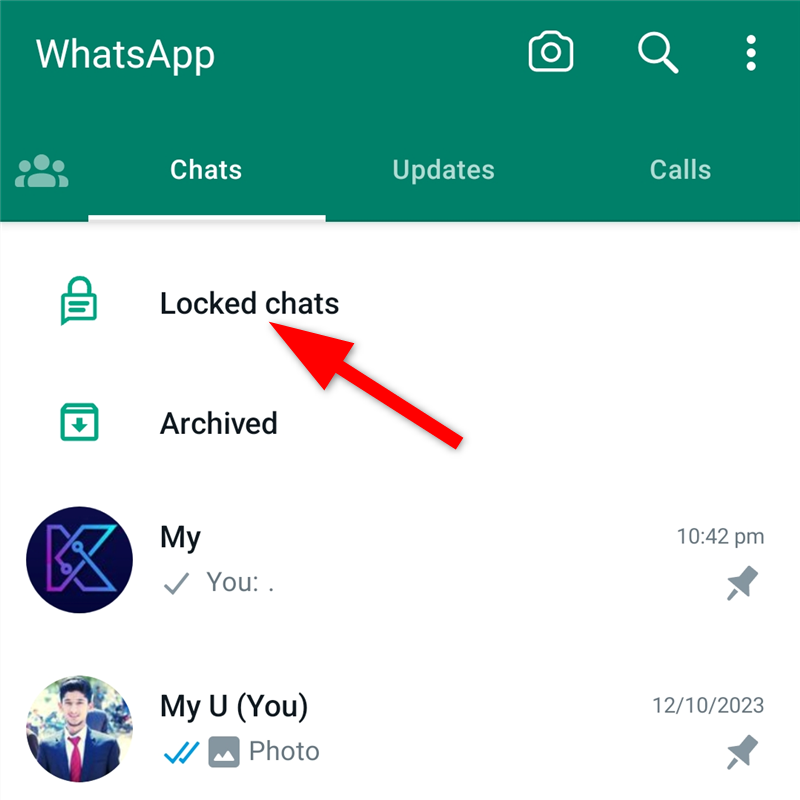 A Locked Chat folder popping up