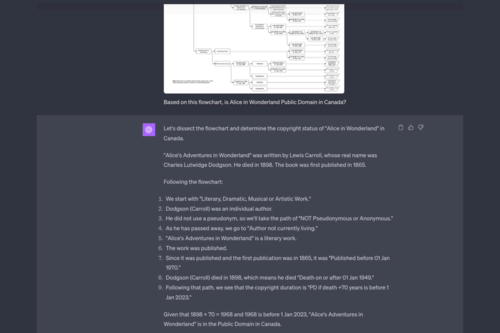 ChatGPT applying a flowchart