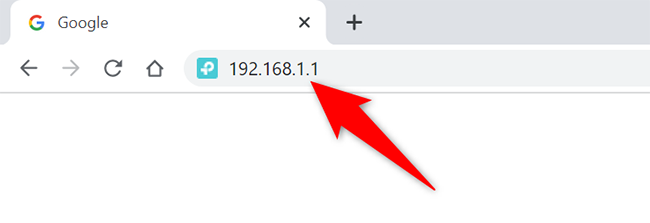 Type the router's IP address in a web browser and press Enter on Windows 10.