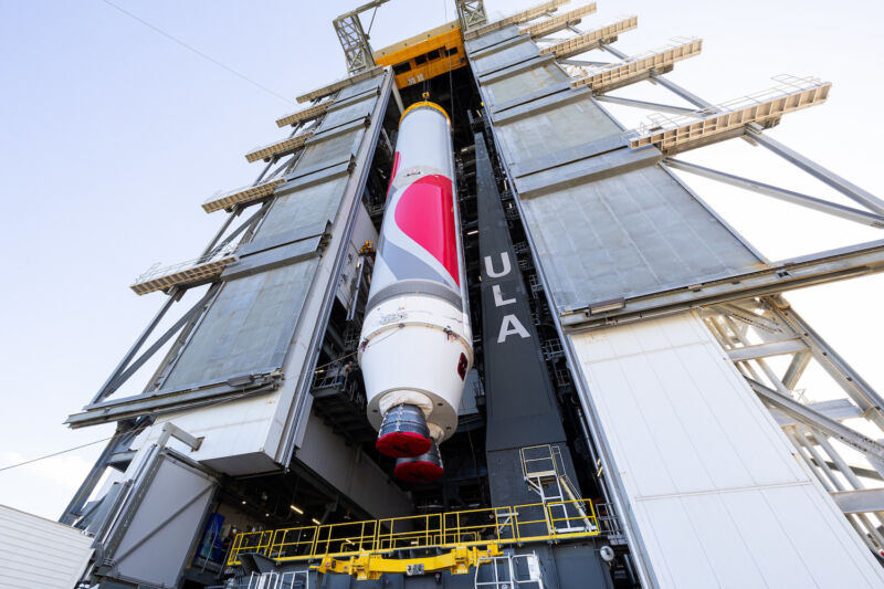 The first stage for ULA's Vulcan rocket was listed onto its launch platform at Cape Canaveral in January.