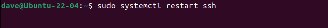 Restarting the sshd daemon