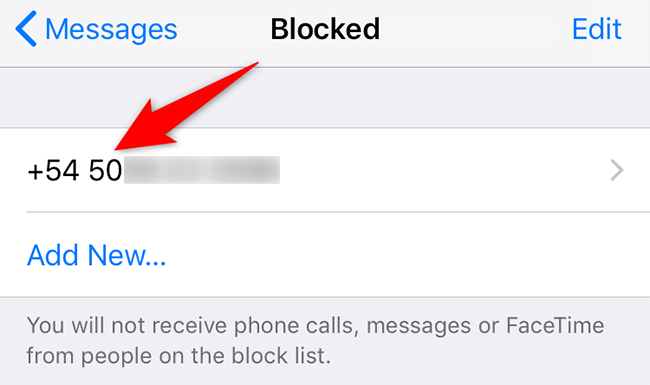 Blocked numbers in 