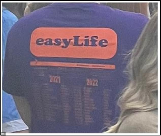 Lawyers have submitted a picture of an Easy Life t-shirt that bears a logo similar to easyGroup in the back