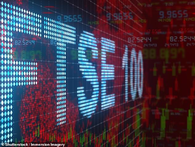 Losses: On a bleak day of trading, the blue-chip index fell 1.3 per cent, or 97.39 points, to 7402.14