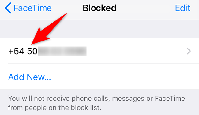 Blocked numbers in 