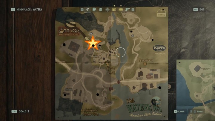 A map of coffee world in alan wake 2.