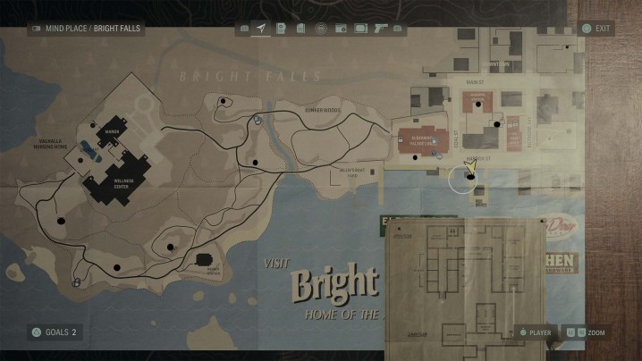 A map of bright falls in alan wake 2.