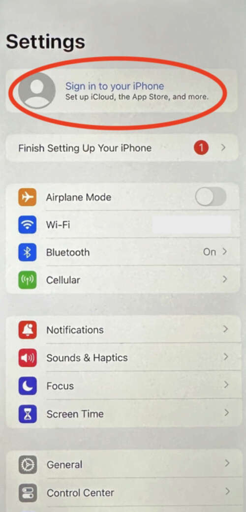 Tap Sign In To Your iPhone to associate your Apple ID with a second iPhone that has already completed the traditional setup routine.