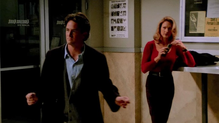 Matthew Perry and Jill Goodacre in Friends.