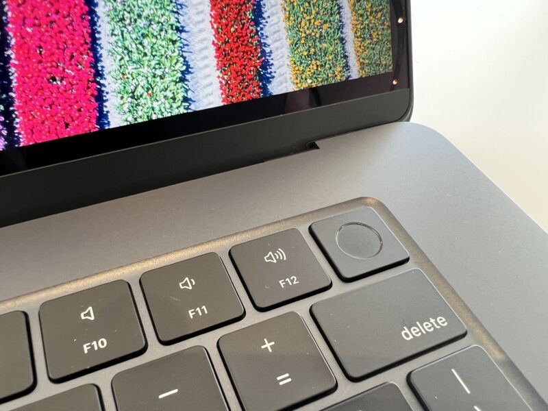 Touch ID embedded in the escape key on the MacBook Air’s keyboard