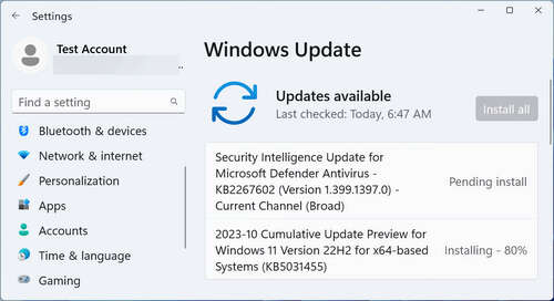 Windows 11 KB5031445 cumulative update preview