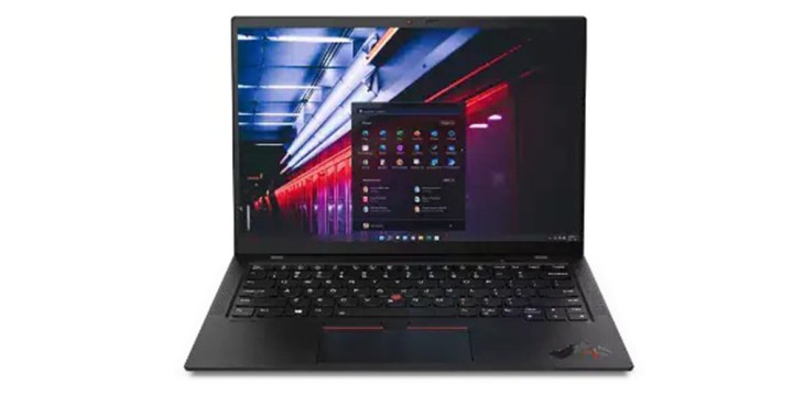 A Lenovo ThinkPad X1 facing forward on a white background.