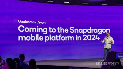 A slide confirming that Qualcomm's mobile platform will get the Oryon CPU in 2024.