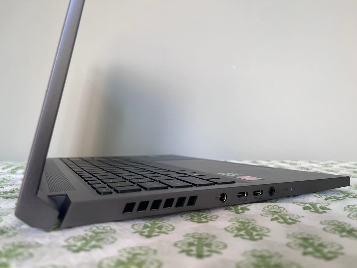 Ports on the left side of the Acer Swift X 16 laptop