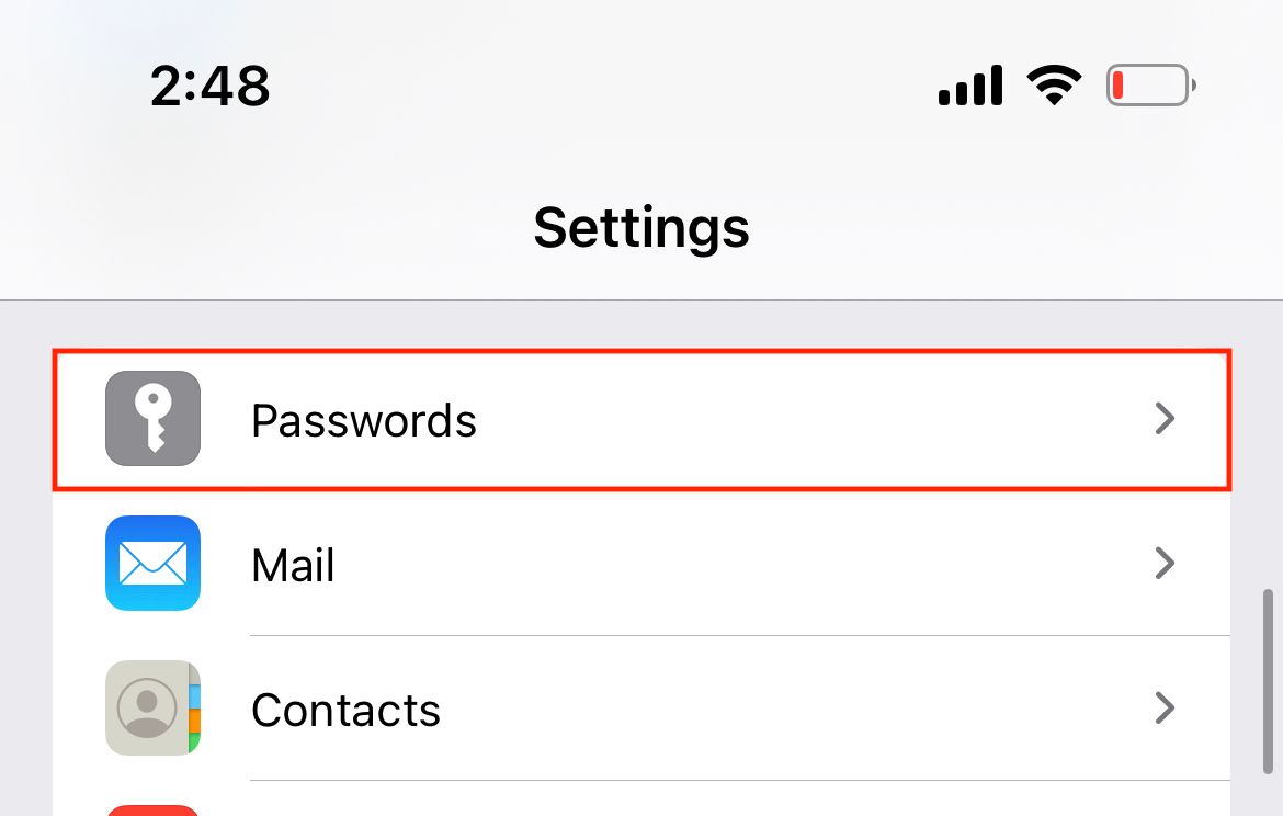 Apple Settings Password