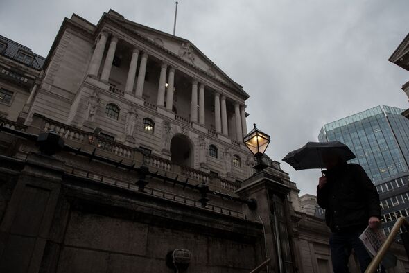 Bank Of England in the rain