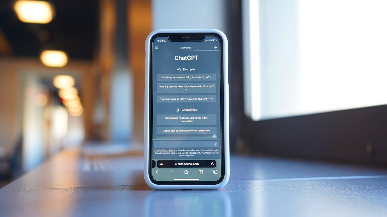 ChatGPT opened up on a phone