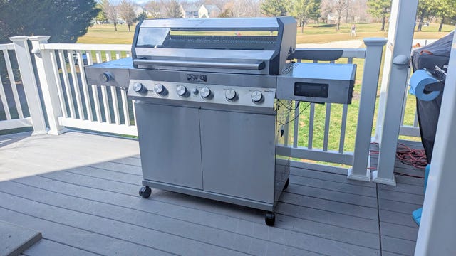 Silver 6 burner grill