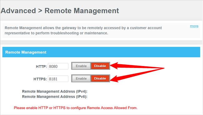 Disable remote access.