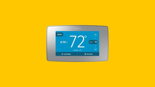 Emerson Sensi Touch Smart Thermostat displaying 72 degrees