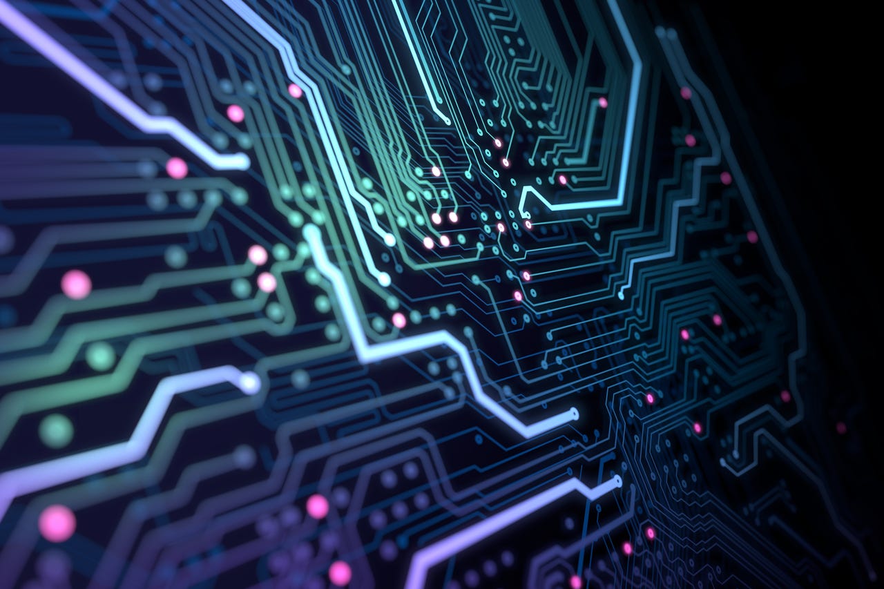 Abstract engineering depicted by a circuit board