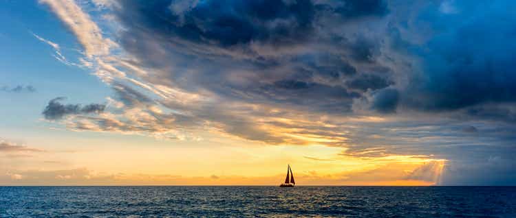 Sunset Inspirational Storm Sailboat Surreal Nature Ethereal Hope Journey Banner