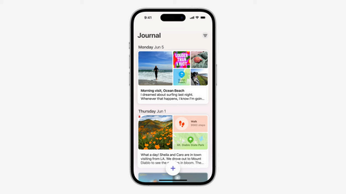 iOS 17 Journal app