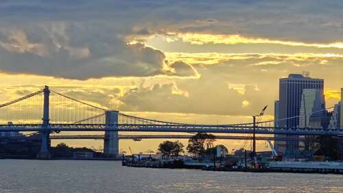 New York skyline at sunset