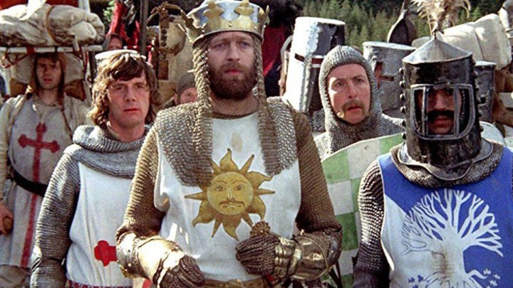 King Arthur and his knights in Monty Python and the Holy Grail.