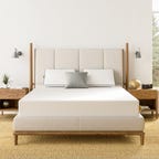 A queen size Nolah mattress in a brightly lit room