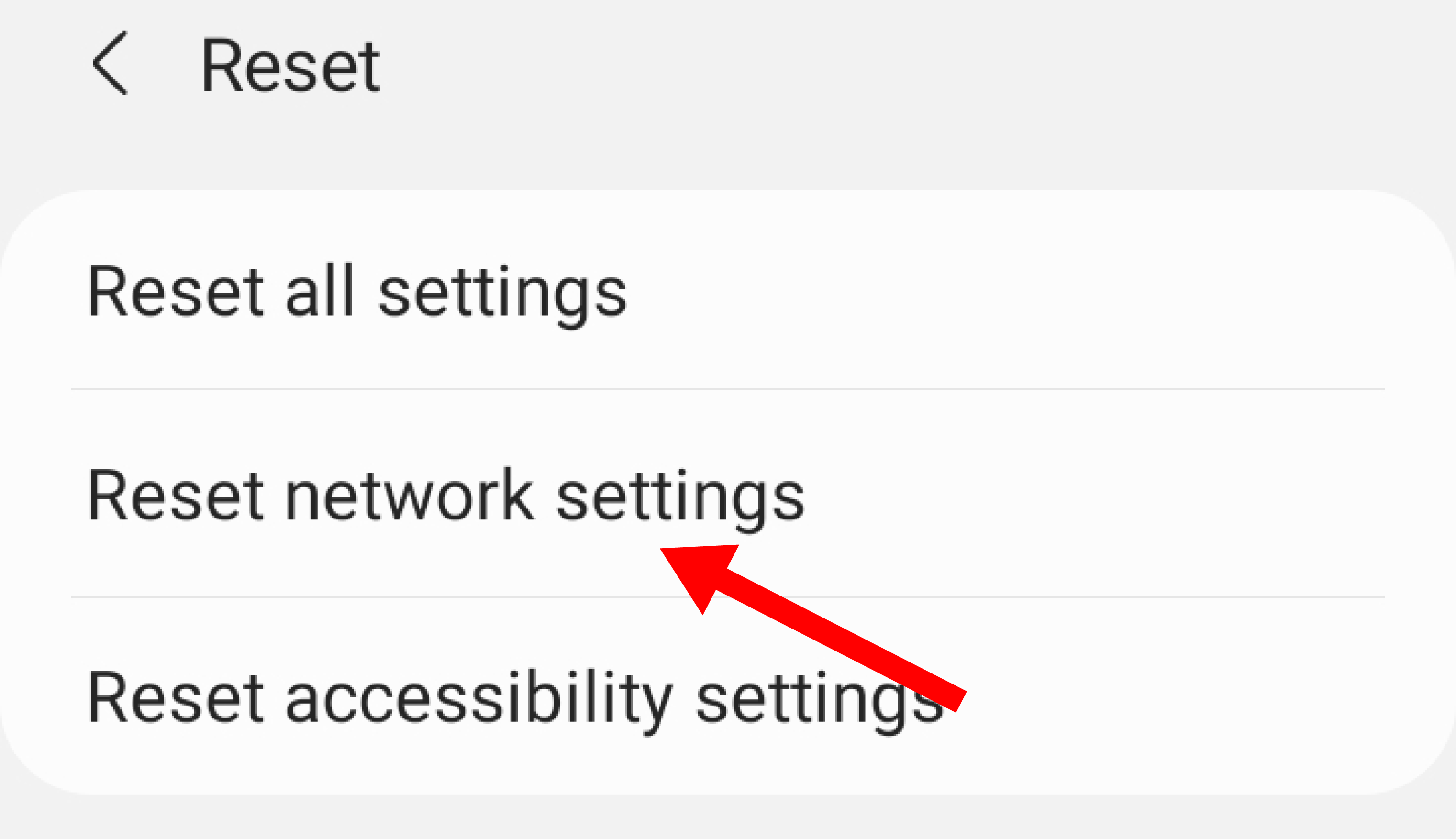 Reset network settings on Samsung.