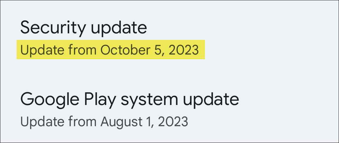 Check the date for the update.