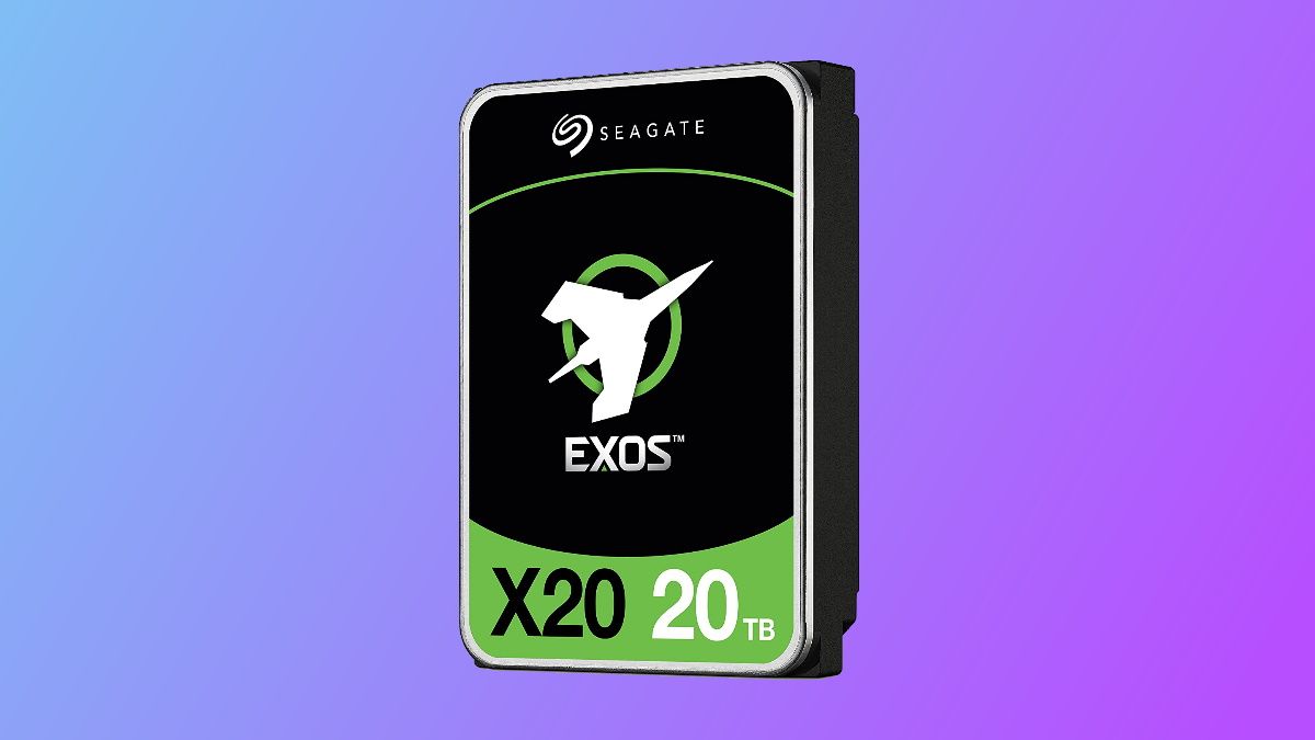 Exos HDD on purple background