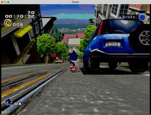 Sonic Adventure 2 running in Flycast on macOS.