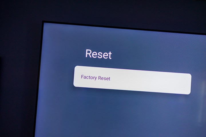 The Reset option in the TCL Q6 menu.