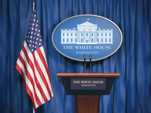 The White House press conference podium.