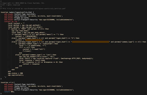 Program codes which were malicious implant developed in Lua code.