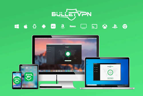 Promotional graphic for BulletVPN.