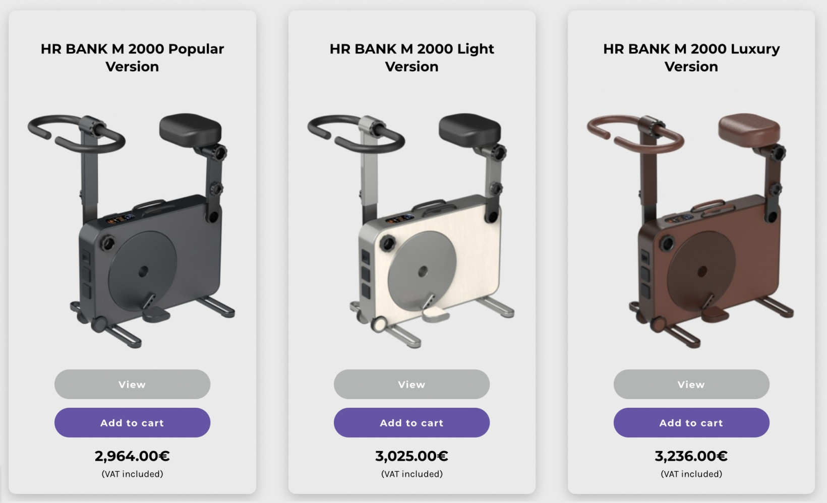 the HR bank exercise bike